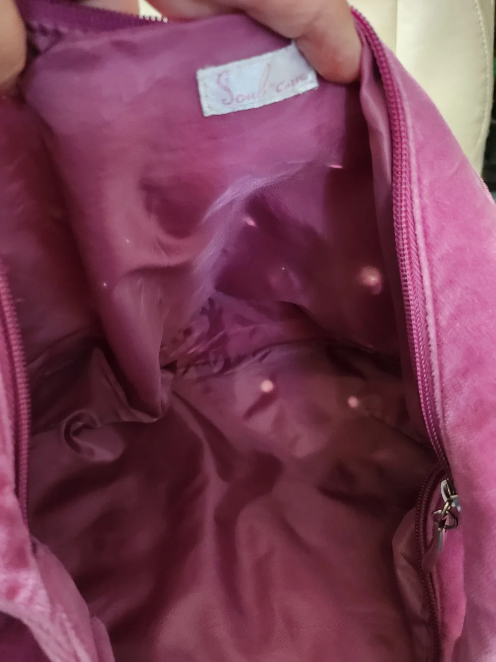 Suede-Effect Hobo Bag in Fuchsia with Eyelet Detail